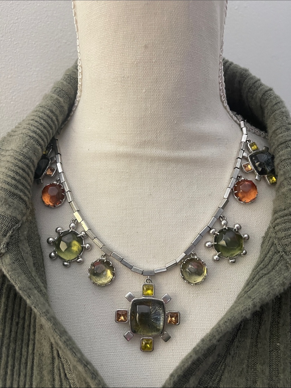 Tory Burch Olive and Orange Necklace